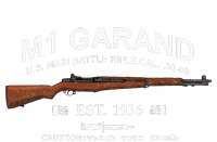 M1 Garand Rifle Gun Wwii Watch Your Thumb Est 1936 Graphic T-Shirt