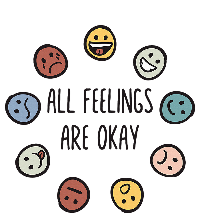 All Feelings Are Okay Tal Health Awareness Month Emotion Flat Bill Trucker Hat