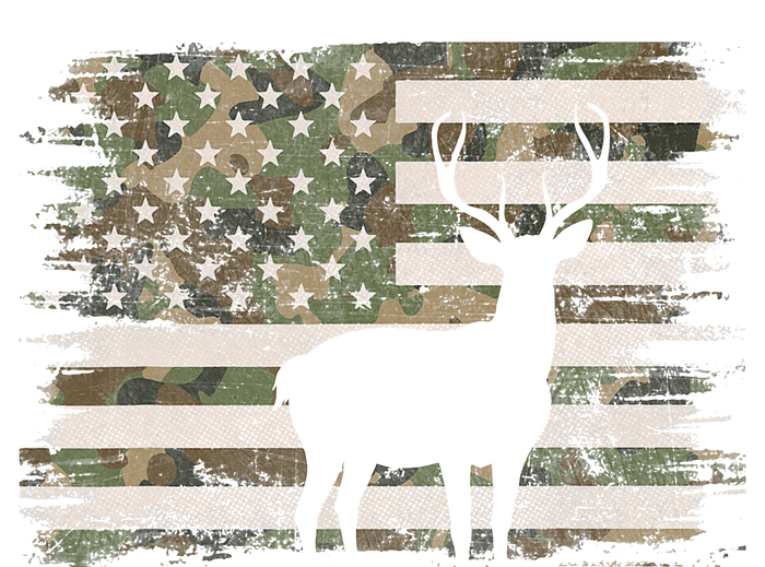 Deer Hunting Whitetail Camo American Us Flag Elk Buck T-Shirt