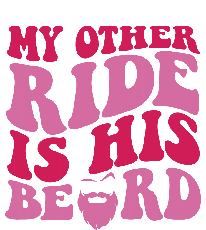 My Other Ride Is His Beard Retro Groovy On Back Premium Crewneck Sweatshirt