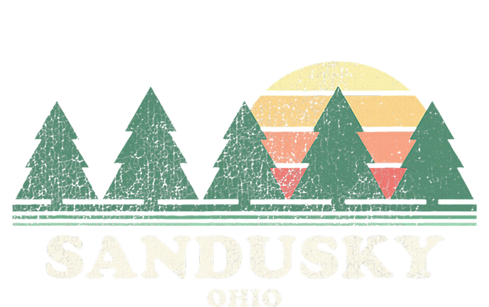 Sandusky Oh Vintage Throwback Retro 70s Design Women's Racerback Cropped Tank