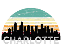 Retro Charlotte North Carolina Print Skyline Women's V-Neck T-Shirt