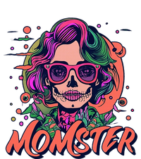 Momster Monster Mom Halloween Skeleton Spooky Mom Mama Women's V-Neck T-Shirt