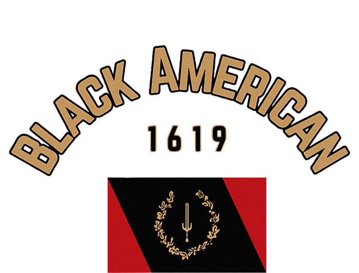 Cute Black American 1619 Black Afro American Heritage Flag T-Shirt