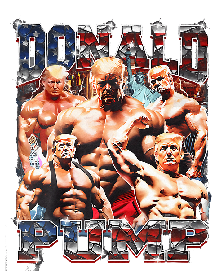 Donald Pump 1 Vs 1 Biden American Flag Swole Trump 2024 T-Shirt