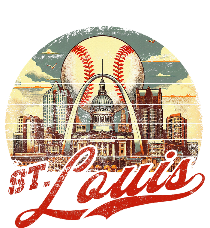 Vintage St. Louis Skyline Baseball Grommeted Golf Towel