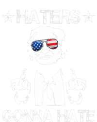 Haters Gonna Hate Middle Finger Funny Trump 2024 President Flexfit Unipanel Trucker Cap