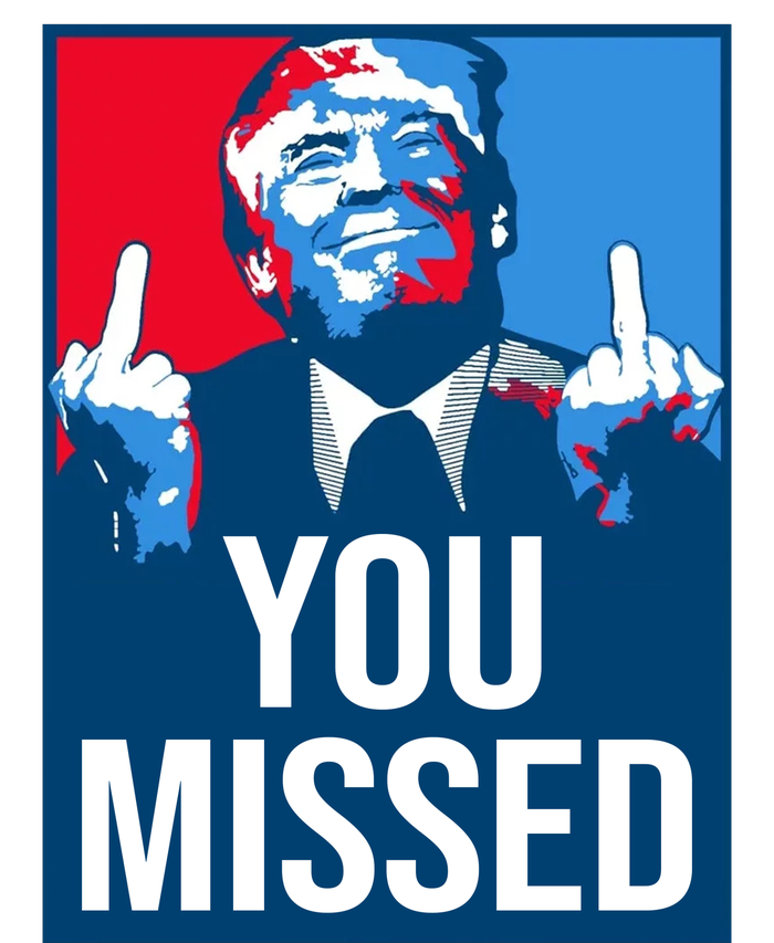 You Missed Middle Finger Donald Trump Usa Patriotic Women's Racerback Tank