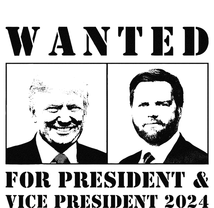 Wanted For President & Vice President 2024 Trump Vance Maga Cropped Pullover Crew