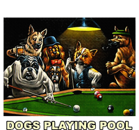 Dogs Playing Pool Art Work Puppies Snooker Pocket Billiards Women's Flannel Pajama Set