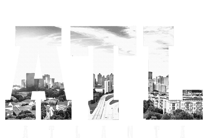 Atl Atlanta Skyline Pride Black & White Vintage Georgia Kids Tie-Dye T-Shirt