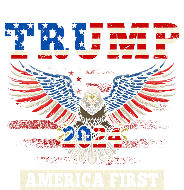 Trump 2024 America First Bald Eagle Pro Trump Usa Flag Tall Hoodie