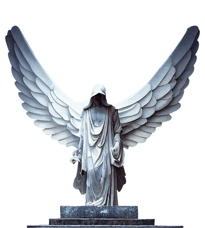 White Statue Of An Angel Of Death In A Greek Temple Sustainable Knit Beanie