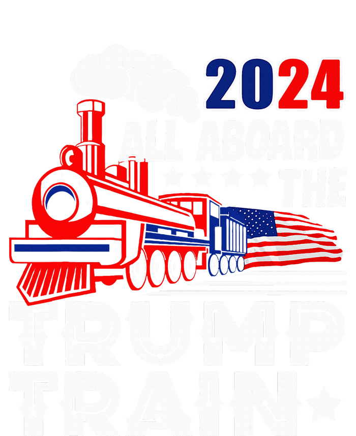 Trump 2024 All Aboard The Trump Train Usa American Flag Toddler Fine Jersey T-Shirt