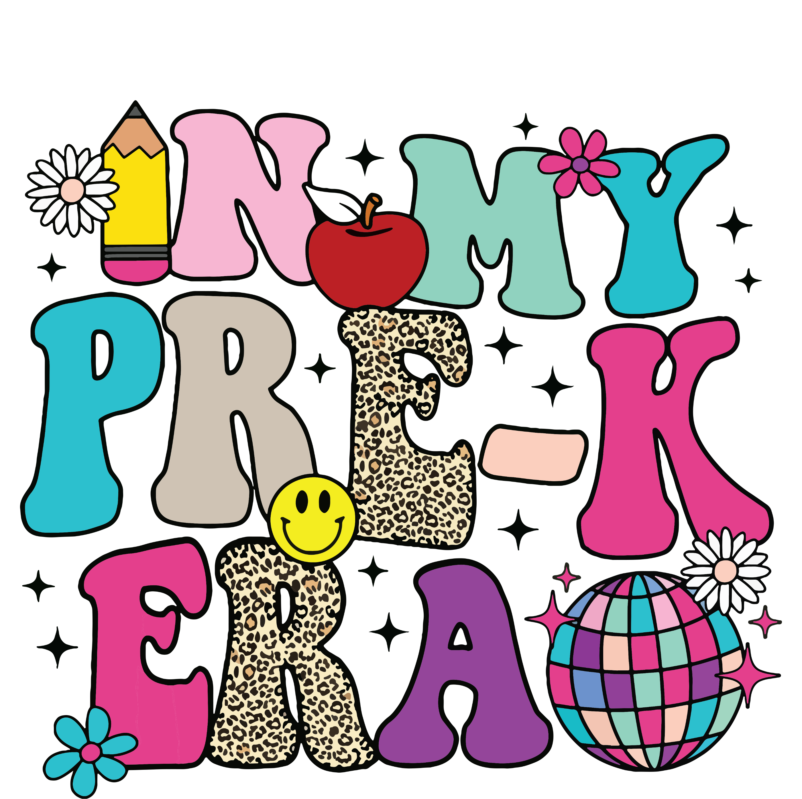 In My Prek Era Back To School Retro Groovy Preschool Cooling Performance Long Sleeve Crew