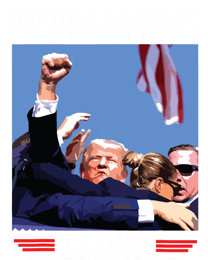 Shooting Makes Me Stronger Trump 2024 Women's V-Neck T-Shirt