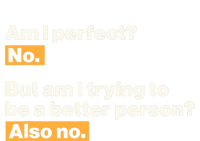 Am I Perfect No Am I Trying To Be A Better Person Also No Valucap Bio-Washed Visor