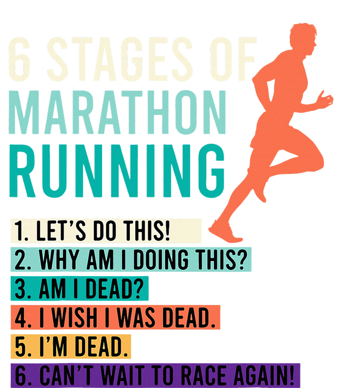 6 Stages Of Marathon Running Saying Runners Funny Mousepad