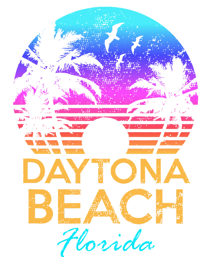 Daytona Beach Florida Vintage Sunset Summer Vibe Graphic Toddler Zip Fleece Hoodie