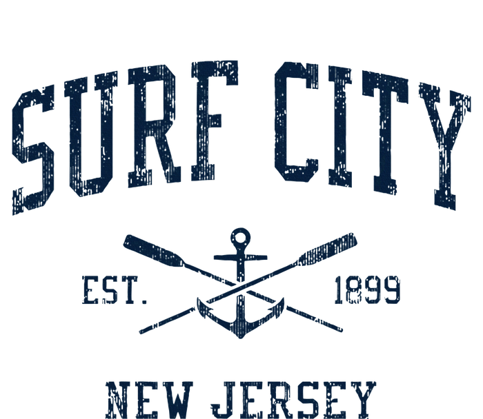 Surf City Nj Vintage Crossed Oars & Boat Anchor T-Shirt