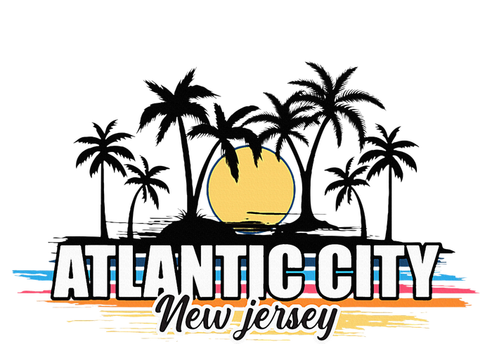 Atlantic City New Jersey Retro Surfing Board Garment-Dyed Sweatshirt