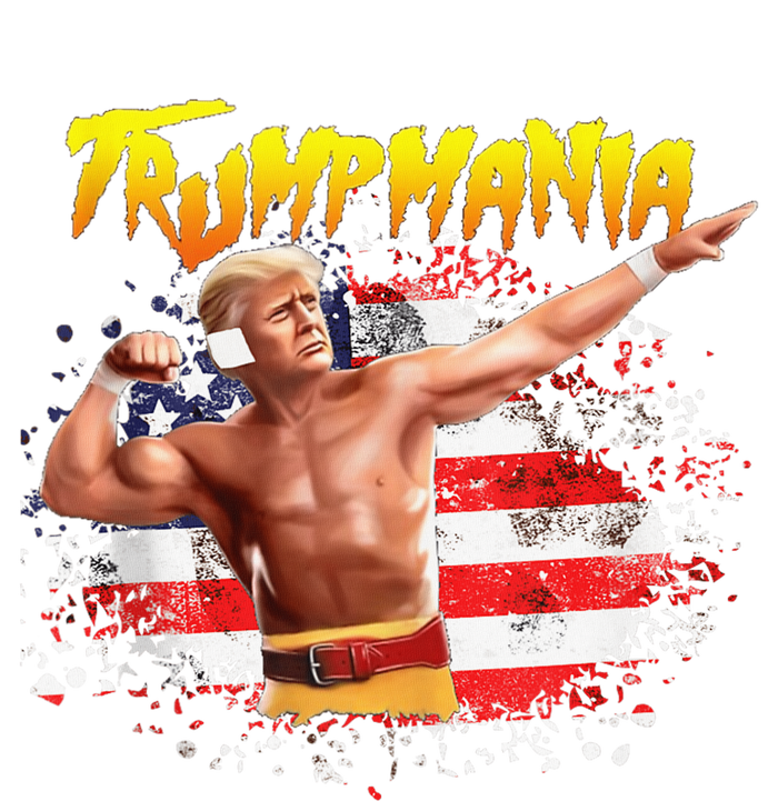 Trump Republican Convention Wrestling Meme Trumpamania Us Flag Background Baby Long Sleeve Bodysuit