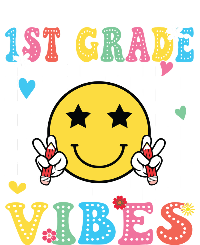 1st Grade Vibes Smile Face Back To School First Grade Long Sleeve Shirt