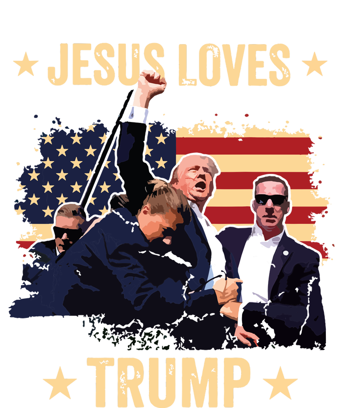 Jesus Loves Trump 2024 Donald Trump Rally 2024 Fist Ladies Essential Flowy Tank