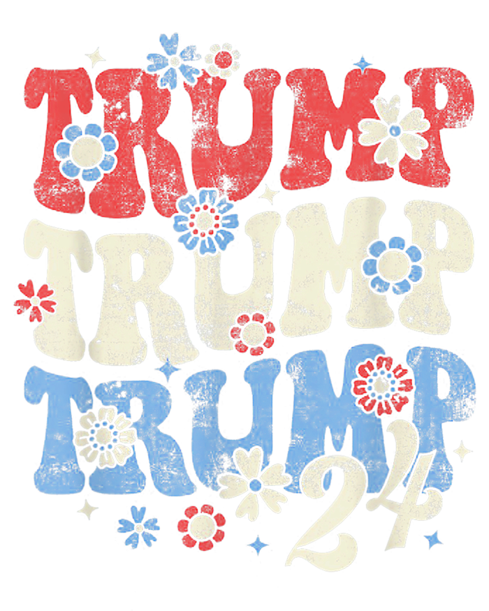 Trump Trump Trump 2024 Retro Groovy Women's Racerback Tank