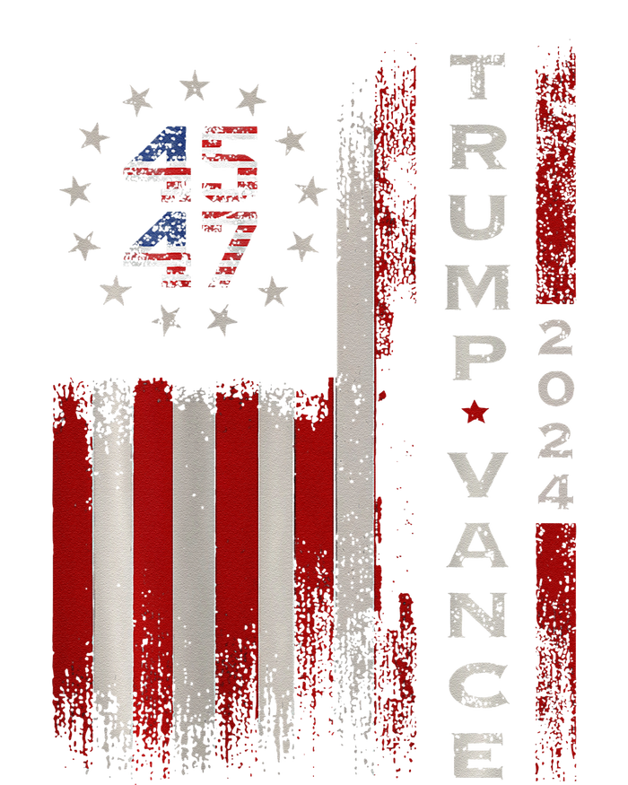 Trump Vance 2024 Vintage Subdued Vertical Flag T-Shirt