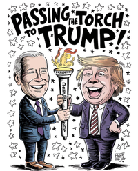 Biden Passing The Torch To Trump Tall Sweatshirt