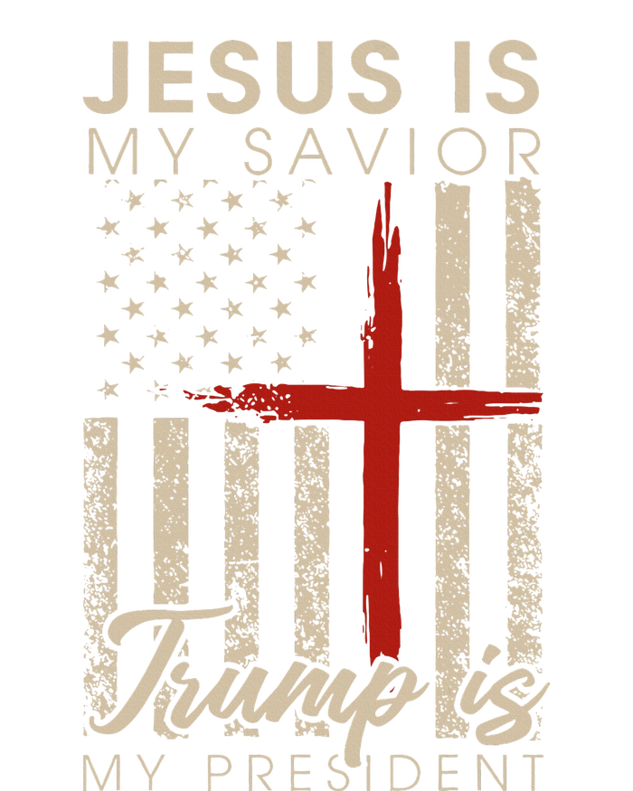 Jesus Is My Savior Trump Is My President 2024 Usa Flag Cross Toddler Hoodie