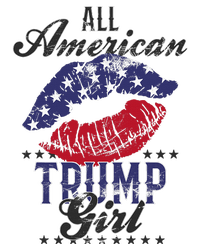 All American Trump Girl Usa Flag Lips Gop Vote 2024 Women's V-Neck T-Shirt