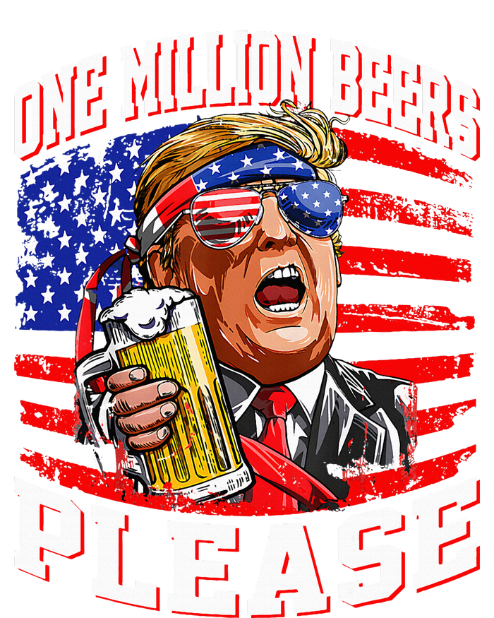 One Million Beers Please Trump 4th Of July Usa American Flag Womens CVC Long Sleeve Shirt