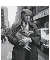 Donald Trump And Cat In Nyc Women's Flannel Pajama Set