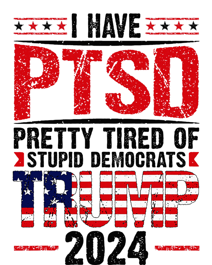 I Have Ptsd Pretty Tired Of Stupid Democrats Trump 2024 Toddler Zip Fleece Hoodie