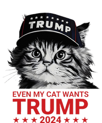 Even My Cat Wants Trump 2024 Funny American Cat Pro Trump Knit Cap Winter Beanie