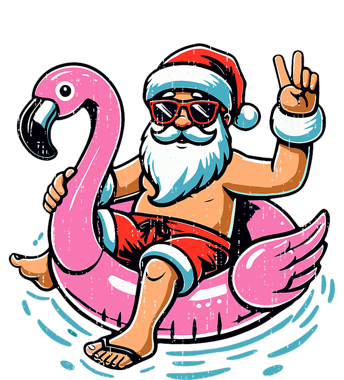 Christmas In July Santa Flamingo Summer Xmas Wool Snapback Cap