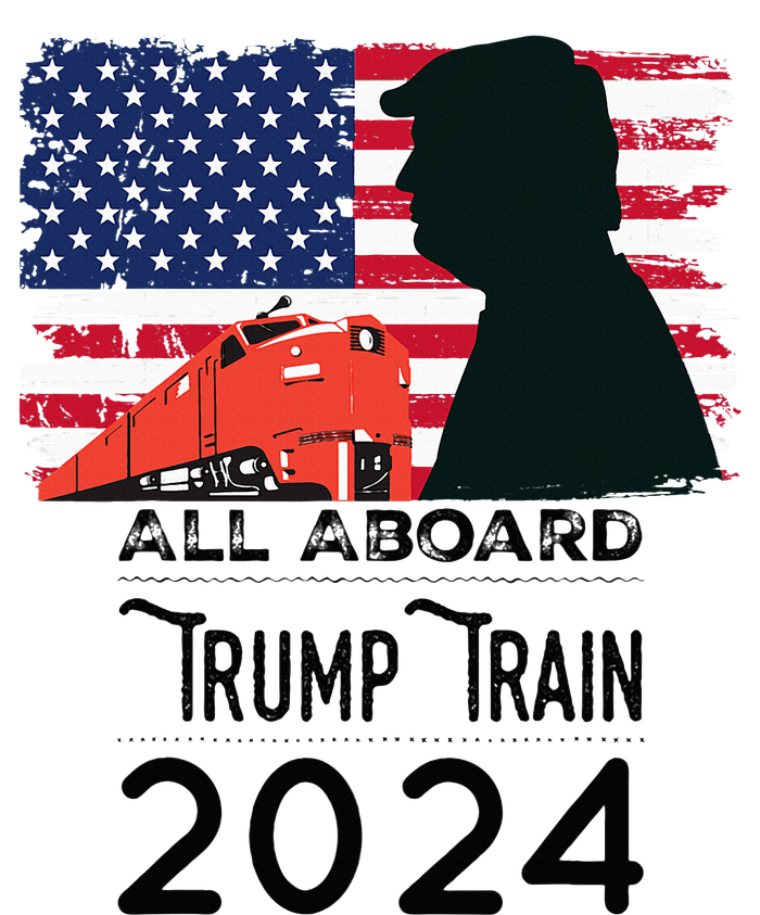 All Aboard Trump Train 2024 Vintage American Flag Apparel Pajama Set