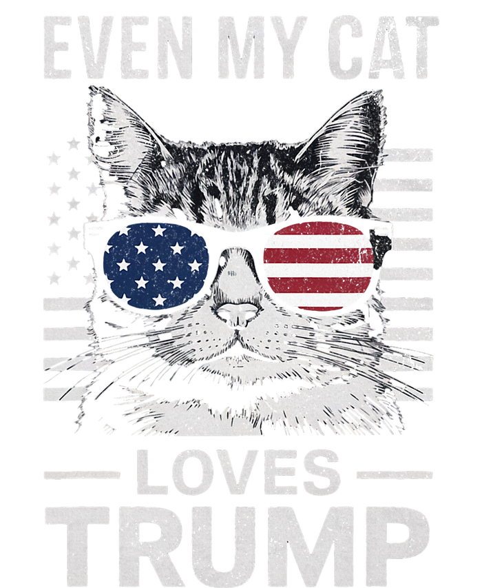 Cat Sunglasses Usa Flag Even My Cat Loves Trump Women's V-Neck T-Shirt