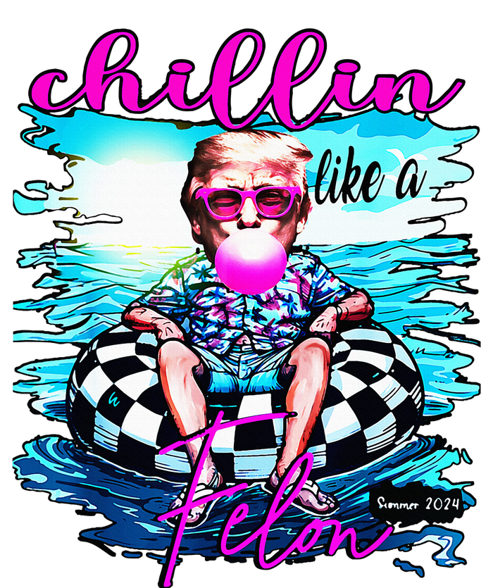 Chillin Like A Felon Retro Summer Funny Trump 2024 Women's Crop Top Tee