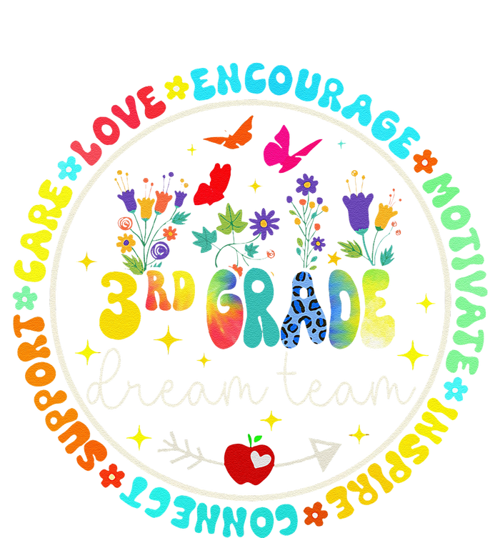 Back To School Third Grade Dream Team Teacher Flower T-Shirt