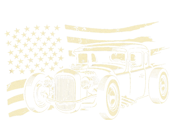 Hot Rod Vintage Us Flag Classic Muscle Car Patriotic Women's Racerback Cropped Tank