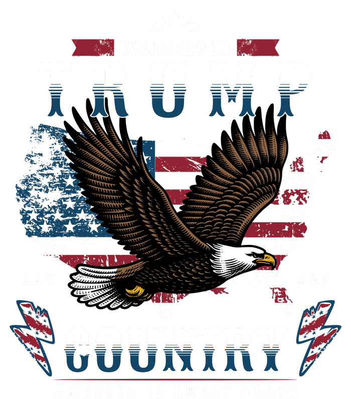 Welcome To Trump Country Usa Bald Eagle 7-Panel Snapback Hat