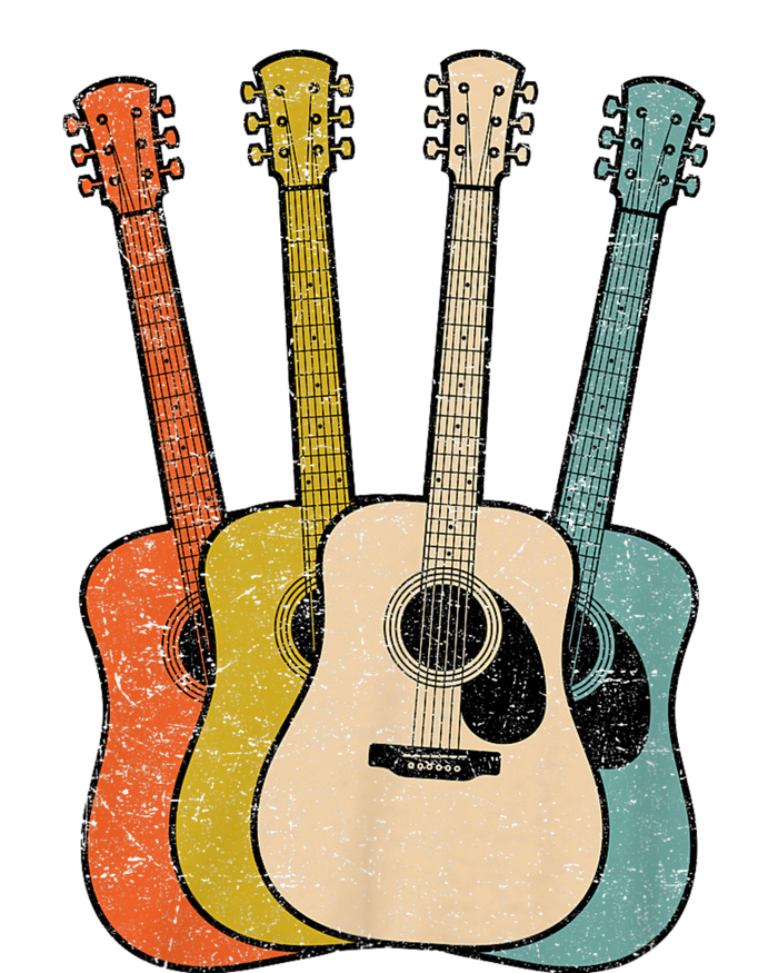 Retro Acoustic Guitar Vintage Guitarist Cool Music Graphic T-Shirt