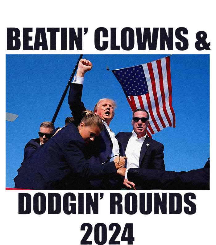 Beatin Clowns & Dodgin Rounds Donald Trump 2024 Fighting Cropped Pullover Crew