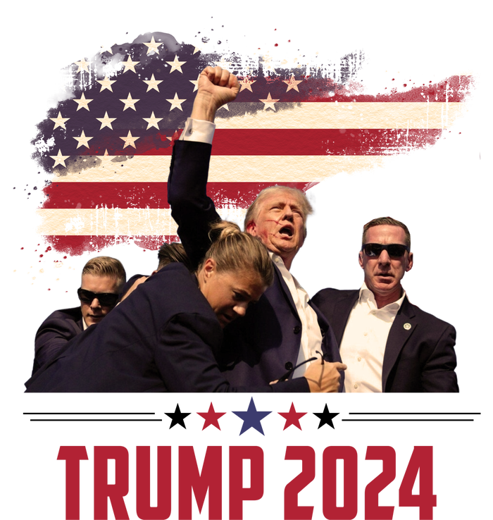 Donald Trump Usa Flag Fist Fight Election 2024 Kids T-Shirt