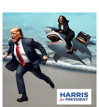 Political Poet Donald Trump And Kalama Harris Riding A Shark T-Shirt