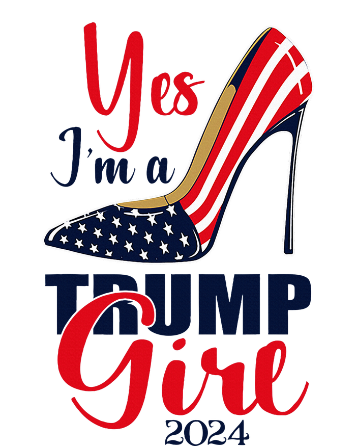 Yes IM A Trump Girl Stilettos High Heel Us Flag Trump 2024 Women's V-Neck T-Shirt