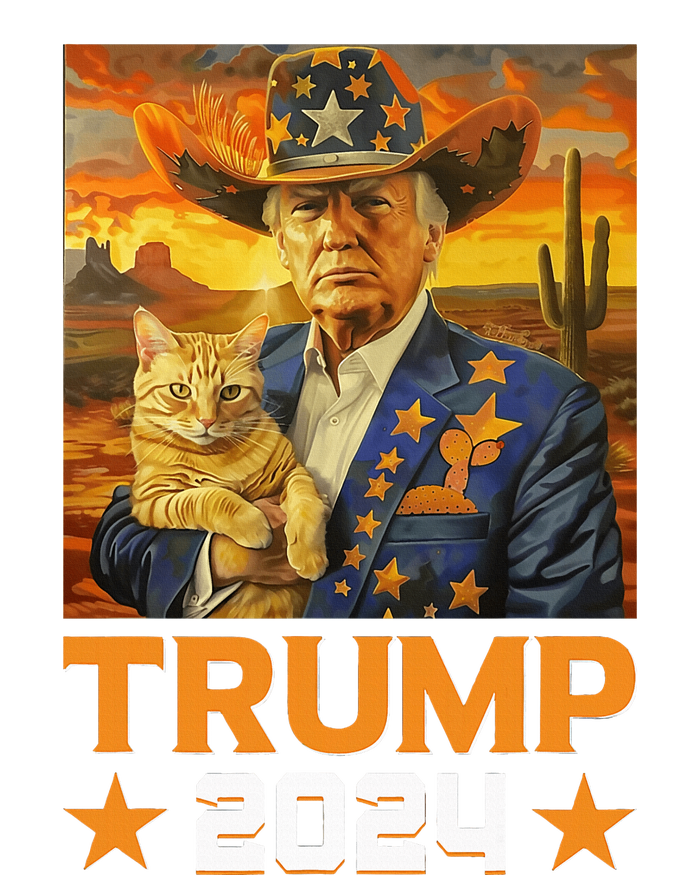 Western Cowboy Trump 2024 And Cat Patriotic T-Shirt